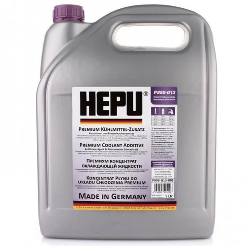 Рідина охолоджуюча HEPU Антифриз G13 фіолетова концентрат 5л. (P999-G13-005) HE0501