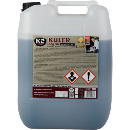 Рідина охолоджуюча K2 Kuler Long Life G11 блакитна концентрат 20 кг (W416N) K20278