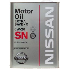 Моторна олива Nissan Extra Save X 0W-20 4л, 4 літри, синтетична, API SN, ILSAC GF-5