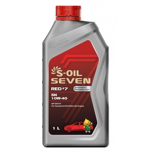Моторна олива S-OIL 7 RED #5 SL 10W40 1л напівсинтетичне, універсальне SRSL10401