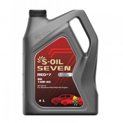 Моторна олива S-OIL 7 RED #7 SN 10W40 20л напівсинтетична, для бензинових двигунів