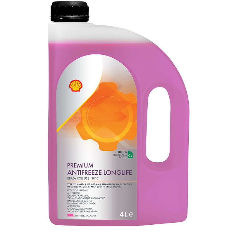 Антифриз Shell Premium Antifreeze LongLife 774 D-F (G12+) ready to use 4л.