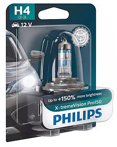 Автолампа Philips H4 12342XVPВ1 X-tremeVision Pro150 +150% 12V 60/55W (P43t-38) В1 (блістер)