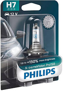 Автолампа Philips H7 12972XVPB1 X-tremeVision Pro150 +150% 12V 55W (PХ26d) B1 (блістер)