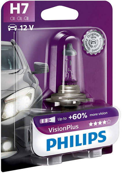 Автолампа Philips VP 12972-B H7 Vision Plus 12V 55W (PX26d) (блістер)