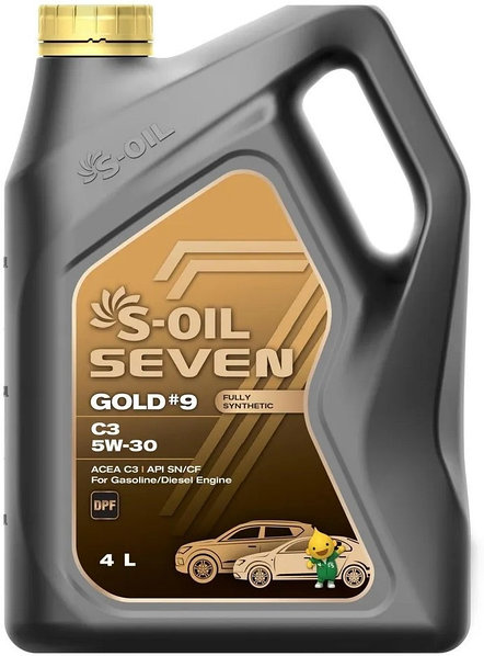 Моторна олива S-OIL 7 GOLD #9 PAO C3 5W-30 4л.