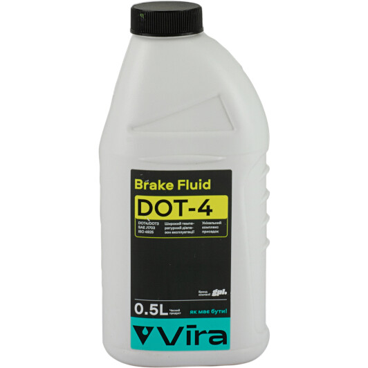 Рідина гальмівна Vira Brake Fluid DOT-4 0,5 л (КРАТНО ЯЩИКУ 16 шт) (VI1011)